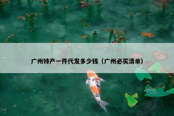 广州特产一件代发多少钱（广州必买清单）