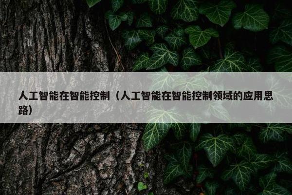 人工智能在智能控制（人工智能在智能控制领域的应用思路）