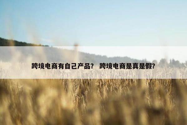 跨境电商有自己产品？ 跨境电商是真是假？