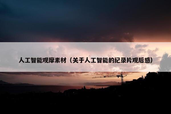 人工智能观摩素材（关于人工智能的纪录片观后感）