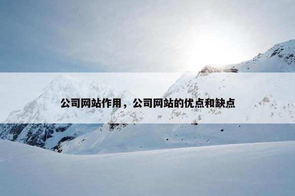 公司网站作用，公司网站的优点和缺点