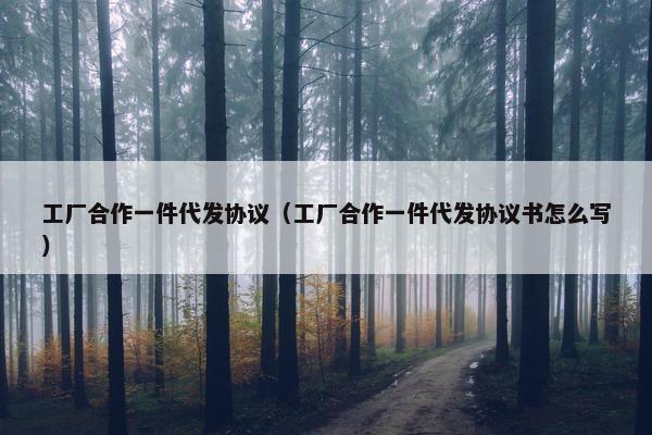 工厂合作一件代发协议（工厂合作一件代发协议书怎么写）