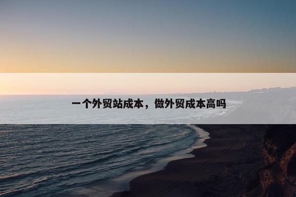 一个外贸站成本，做外贸成本高吗