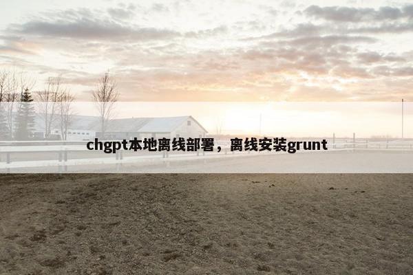 chgpt本地离线部署，离线安装grunt