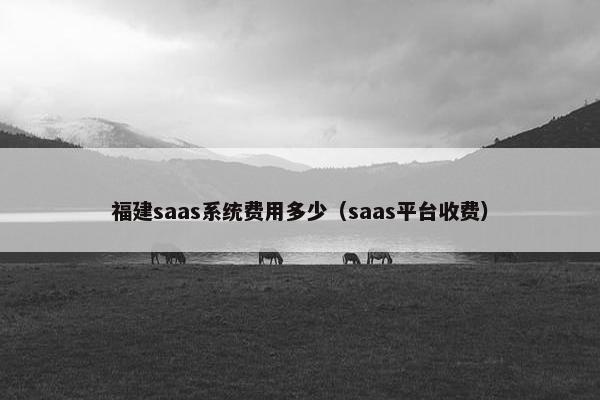 福建saas系统费用多少（saas平台收费）