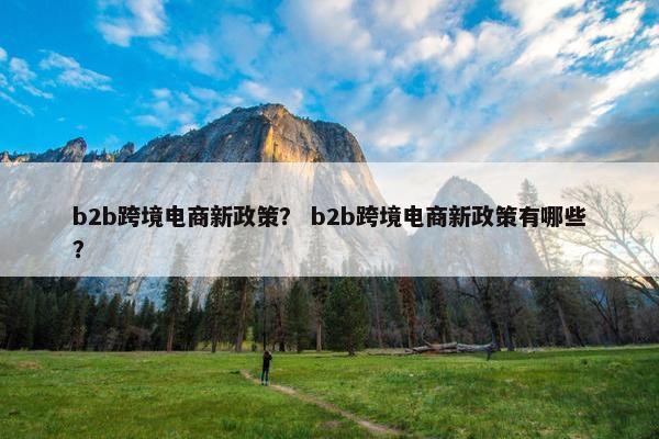 b2b跨境电商新政策？ b2b跨境电商新政策有哪些？