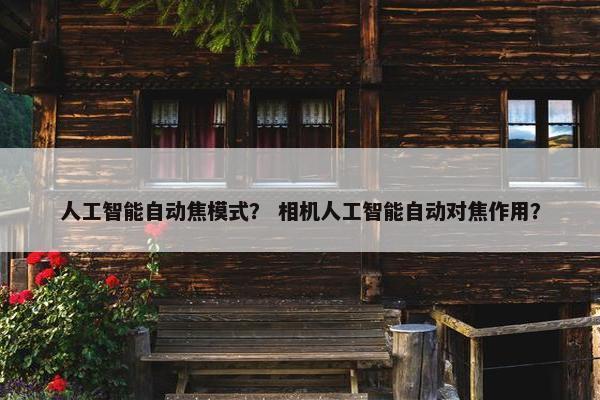 人工智能自动焦模式？ 相机人工智能自动对焦作用？