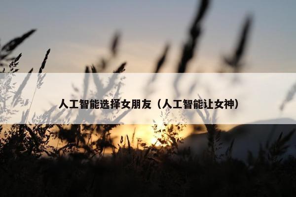 人工智能选择女朋友（人工智能让女神）