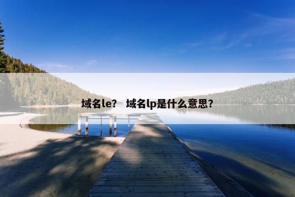 域名le？ 域名lp是什么意思？