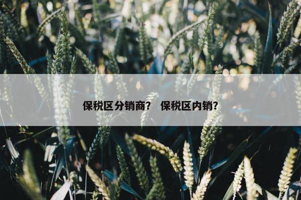 保税区分销商？ 保税区内销？