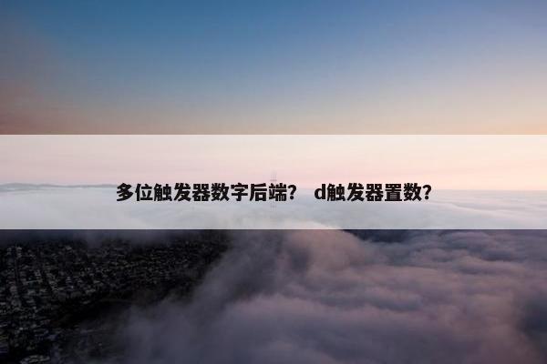 多位触发器数字后端？ d触发器置数？