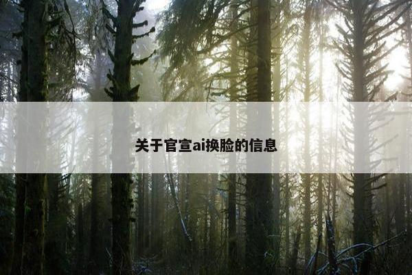 关于官宣ai换脸的信息