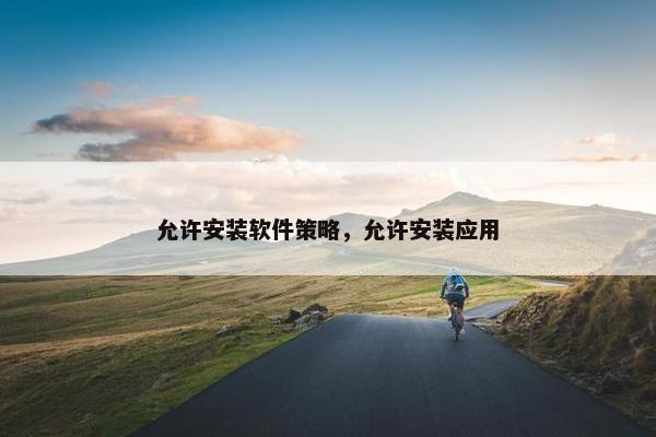 允许安装软件策略，允许安装应用