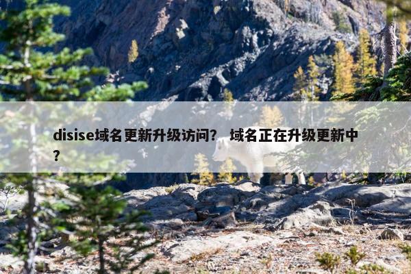 disise域名更新升级访问？ 域名正在升级更新中？