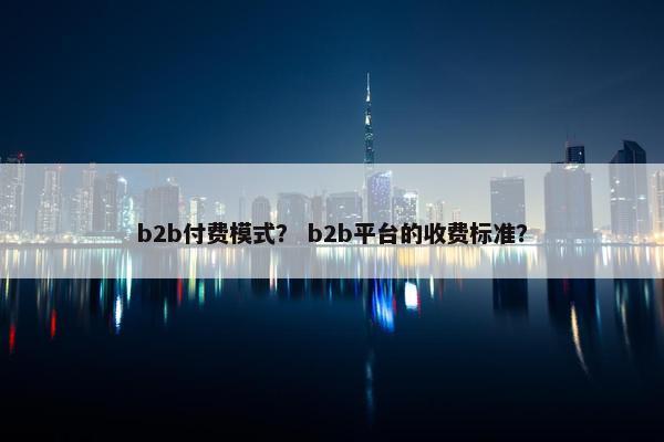 b2b付费模式？ b2b平台的收费标准？