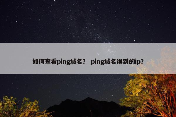 如何查看ping域名？ ping域名得到的ip？