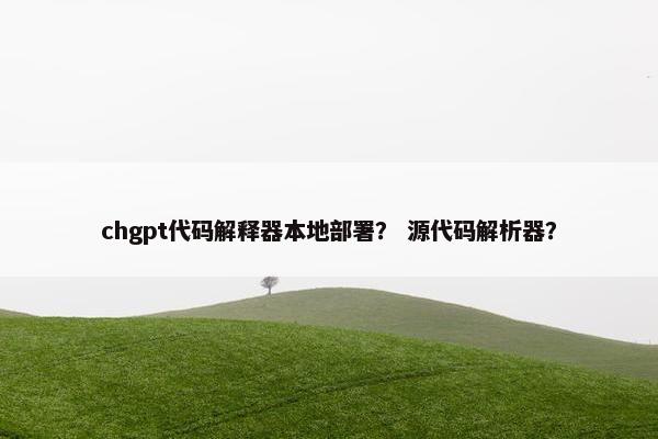 chgpt代码解释器本地部署？ 源代码解析器？