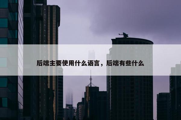 后端主要使用什么语言，后端有些什么