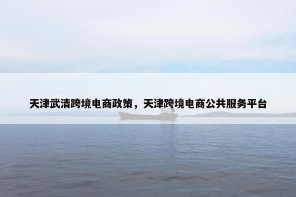 天津武清跨境电商政策，天津跨境电商公共服务平台