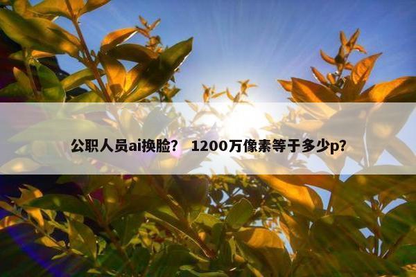 公职人员ai换脸？ 1200万像素等于多少p？