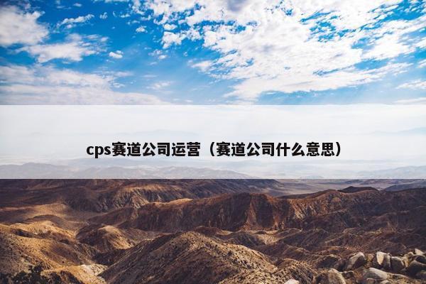 cps赛道公司运营（赛道公司什么意思）