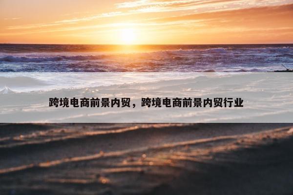 跨境电商前景内贸，跨境电商前景内贸行业