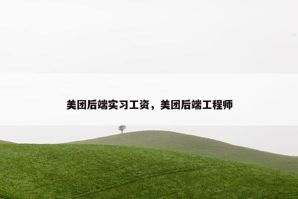 美团后端实习工资，美团后端工程师