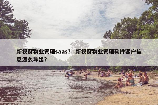 新视窗物业管理saas？ 新视窗物业管理软件客户信息怎么导出？