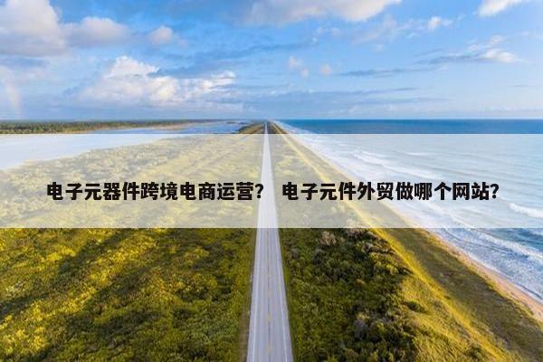 电子元器件跨境电商运营？ 电子元件外贸做哪个网站？