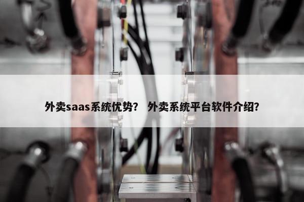 外卖saas系统优势？ 外卖系统平台软件介绍？