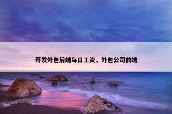 开发外包后端每日工资，外包公司前端
