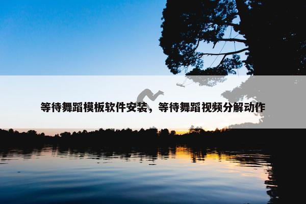 等待舞蹈模板软件安装，等待舞蹈视频分解动作