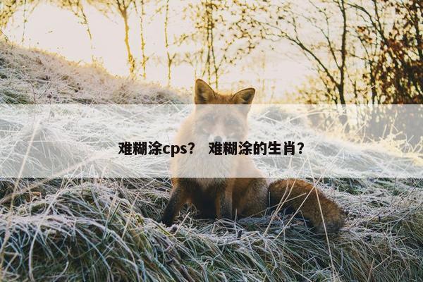难糊涂cps？ 难糊涂的生肖？