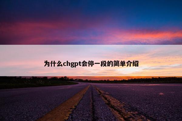 为什么chgpt会停一段的简单介绍