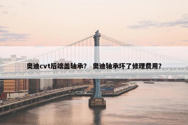 奥迪cvt后端盖轴承？ 奥迪轴承坏了修理费用？