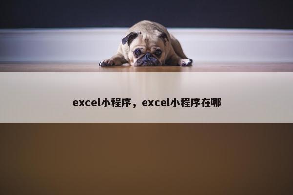 excel小程序，excel小程序在哪
