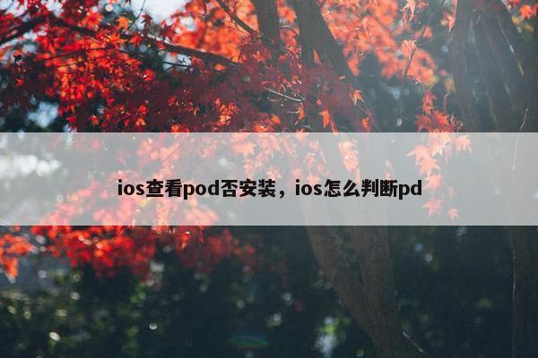 ios查看pod否安装，ios怎么判断pd