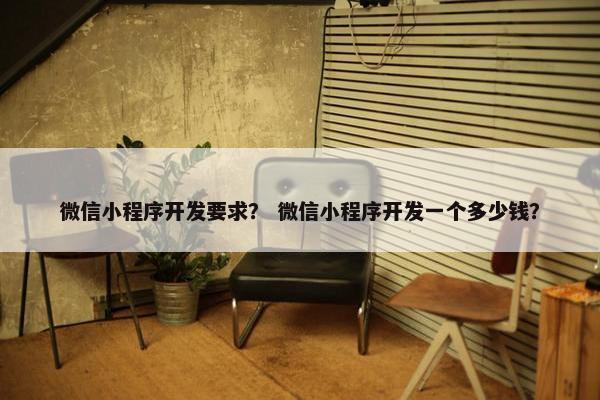 微信小程序开发要求？ 微信小程序开发一个多少钱？
