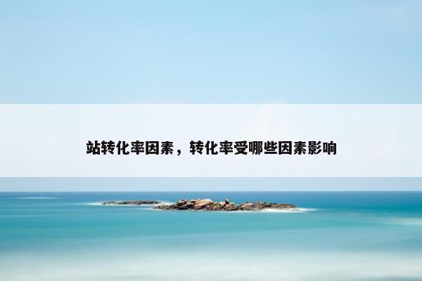 站转化率因素，转化率受哪些因素影响
