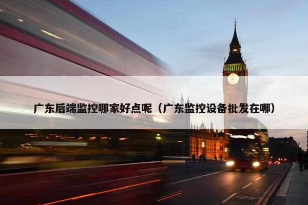广东后端监控哪家好点呢（广东监控设备批发在哪）