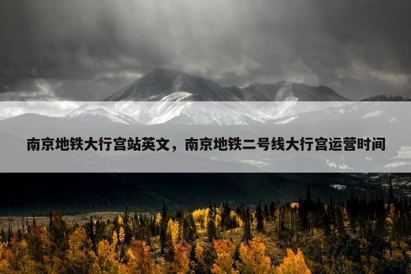 南京地铁大行宫站英文，南京地铁二号线大行宫运营时间
