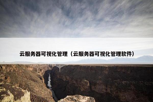 云服务器可视化管理（云服务器可视化管理软件）
