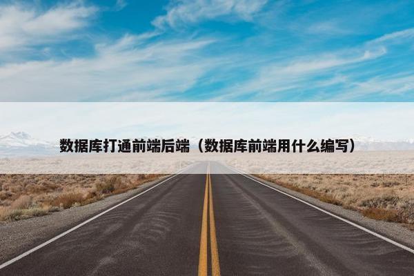 数据库打通前端后端（数据库前端用什么编写）