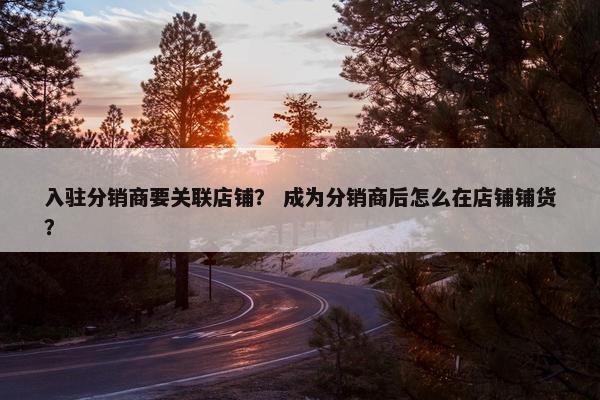 入驻分销商要关联店铺？ 成为分销商后怎么在店铺铺货？