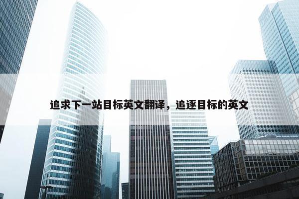 追求下一站目标英文翻译，追逐目标的英文