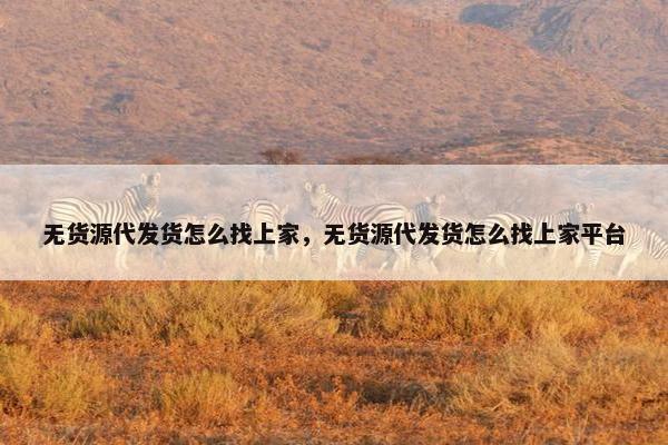 无货源代发货怎么找上家，无货源代发货怎么找上家平台