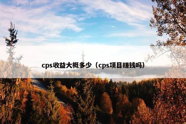 cps收益大概多少（cps项目赚钱吗）