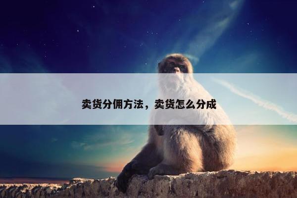 卖货分佣方法，卖货怎么分成