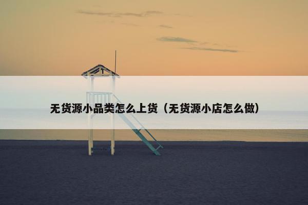 无货源小品类怎么上货（无货源小店怎么做）