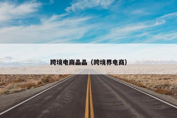跨境电商晶晶（跨境界电商）